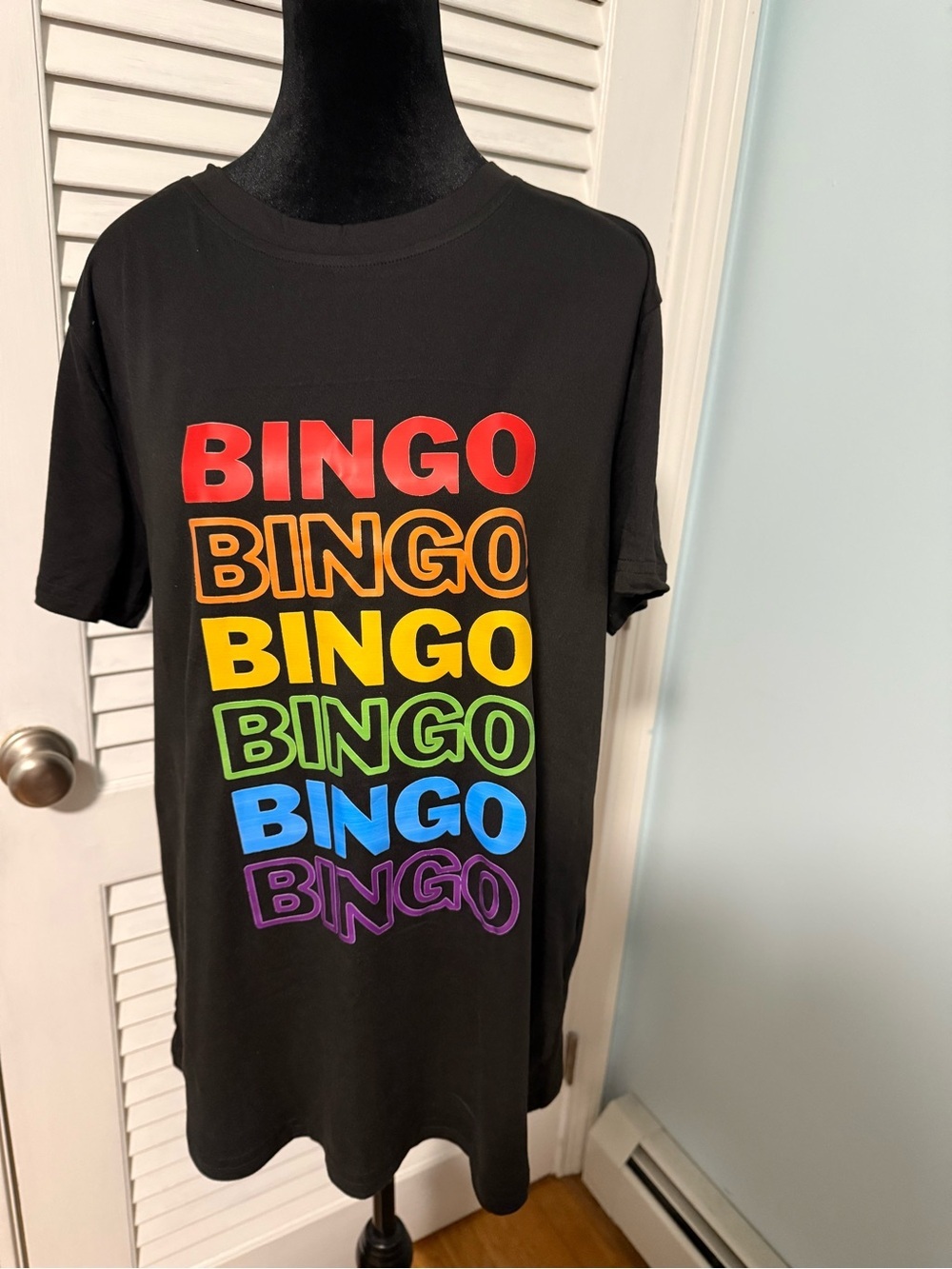 Rainbow "BINGO" Graphic Tee - Black. NWOT